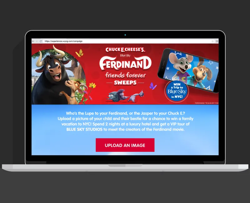 Chuck E. Cheese’s — Ferdinand promotional landing page